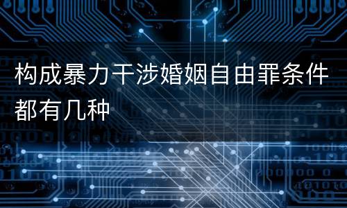 构成暴力干涉婚姻自由罪条件都有几种