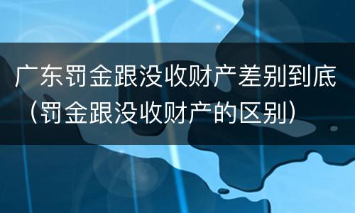 广东罚金跟没收财产差别到底（罚金跟没收财产的区别）