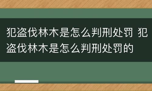 犯盗伐林木是怎么判刑处罚 犯盗伐林木是怎么判刑处罚的