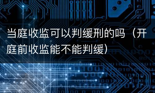 当庭收监可以判缓刑的吗（开庭前收监能不能判缓）