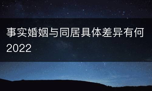 事实婚姻与同居具体差异有何2022