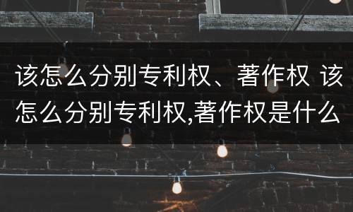 该怎么分别专利权、著作权 该怎么分别专利权,著作权是什么