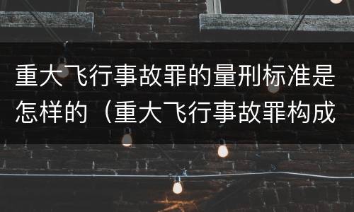 重大飞行事故罪的量刑标准是怎样的（重大飞行事故罪构成要件）