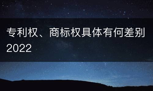 专利权、商标权具体有何差别2022