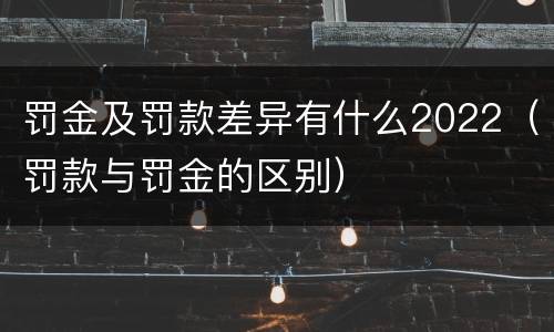 罚金及罚款差异有什么2022（罚款与罚金的区别）
