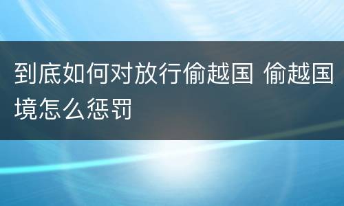 到底如何对放行偷越国 偷越国境怎么惩罚