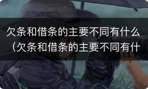 欠条和借条的主要不同有什么（欠条和借条的主要不同有什么区别）