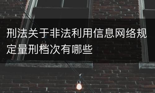 刑法关于非法利用信息网络规定量刑档次有哪些