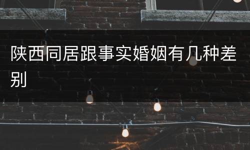 陕西同居跟事实婚姻有几种差别