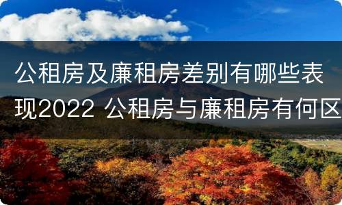公租房及廉租房差别有哪些表现2022 公租房与廉租房有何区别
