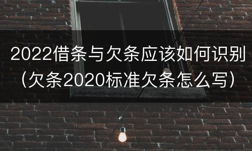 2022借条与欠条应该如何识别（欠条2020标准欠条怎么写）
