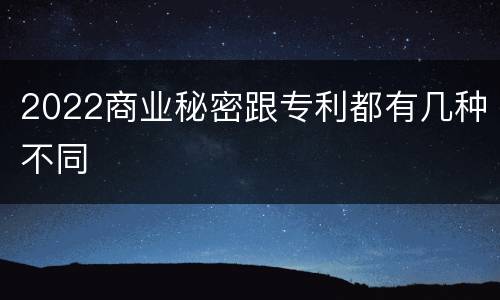 2022商业秘密跟专利都有几种不同