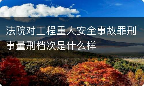 法院对工程重大安全事故罪刑事量刑档次是什么样