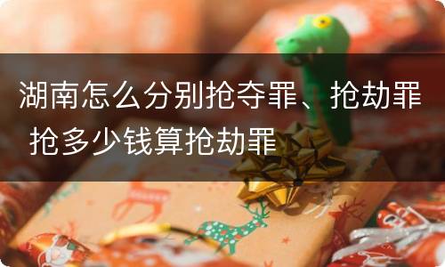湖南怎么分别抢夺罪、抢劫罪 抢多少钱算抢劫罪