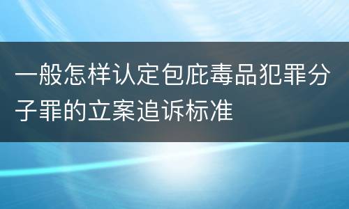 一般怎样认定包庇毒品犯罪分子罪的立案追诉标准