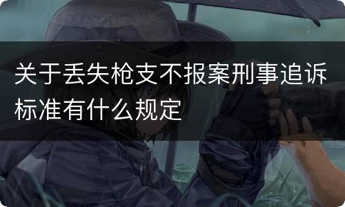 关于丢失枪支不报案刑事追诉标准有什么规定