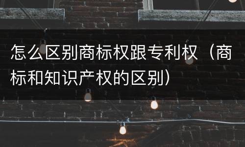 怎么区别商标权跟专利权（商标和知识产权的区别）