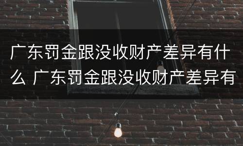 广东罚金跟没收财产差异有什么 广东罚金跟没收财产差异有什么不同
