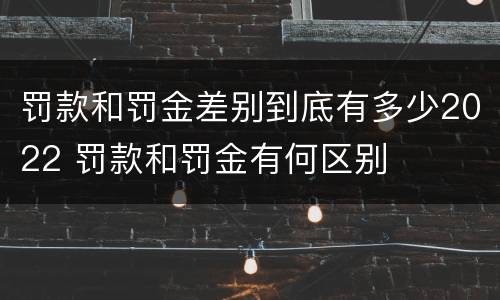 罚款和罚金差别到底有多少2022 罚款和罚金有何区别