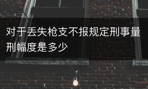 对于丢失枪支不报规定刑事量刑幅度是多少