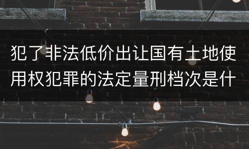 犯了非法低价出让国有土地使用权犯罪的法定量刑档次是什么