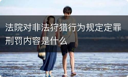 法院对非法狩猎行为规定定罪刑罚内容是什么