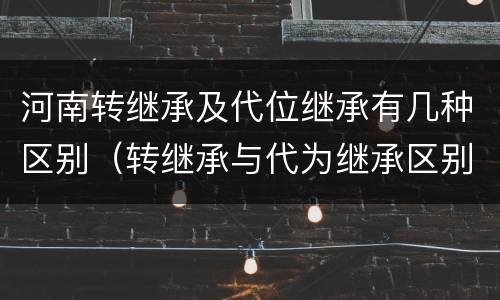 河南转继承及代位继承有几种区别（转继承与代为继承区别）