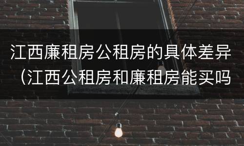 江西廉租房公租房的具体差异（江西公租房和廉租房能买吗）