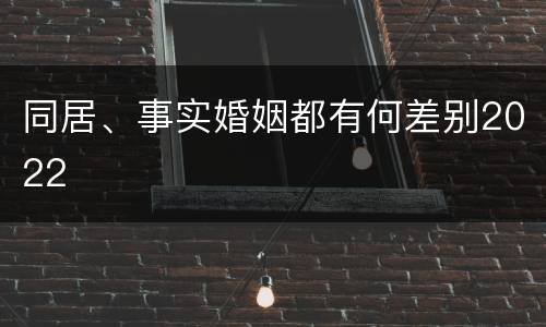同居、事实婚姻都有何差别2022