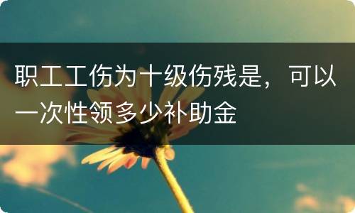 职工工伤为十级伤残是，可以一次性领多少补助金