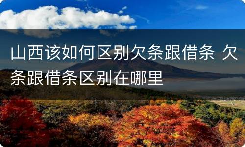 山西该如何区别欠条跟借条 欠条跟借条区别在哪里