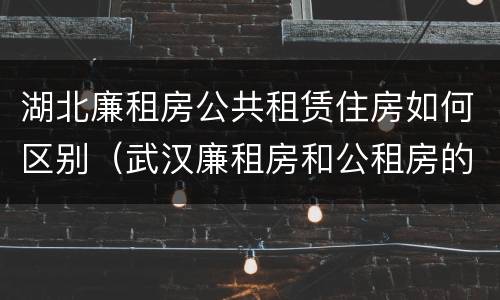 湖北廉租房公共租赁住房如何区别（武汉廉租房和公租房的区别）
