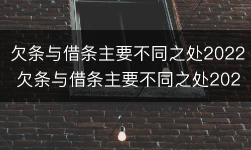 欠条与借条主要不同之处2022 欠条与借条主要不同之处2022年怎么写