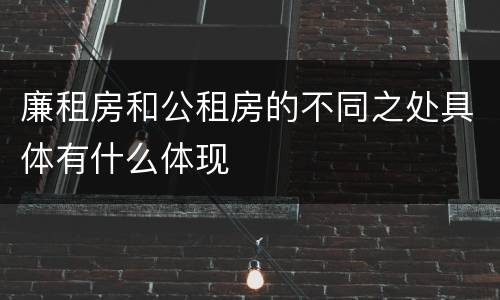 廉租房和公租房的不同之处具体有什么体现