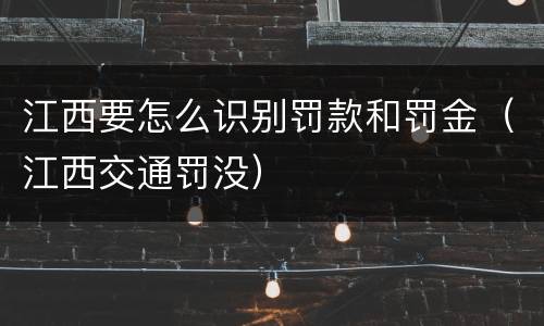 江西要怎么识别罚款和罚金（江西交通罚没）