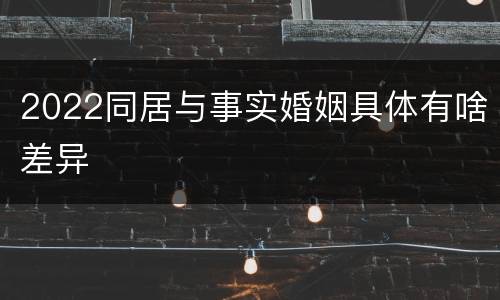 2022同居与事实婚姻具体有啥差异