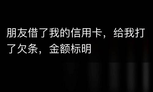 朋友借了我的信用卡，给我打了欠条，金额标明