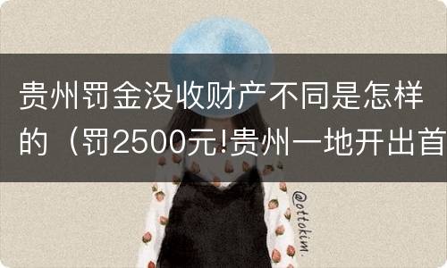 贵州罚金没收财产不同是怎样的（罚2500元!贵州一地开出首例罚单）