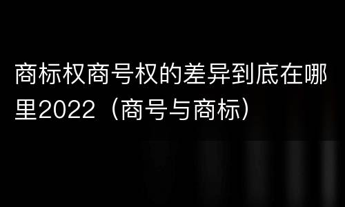 商标权商号权的差异到底在哪里2022（商号与商标）
