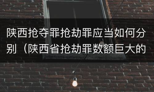 陕西抢夺罪抢劫罪应当如何分别（陕西省抢劫罪数额巨大的标准）