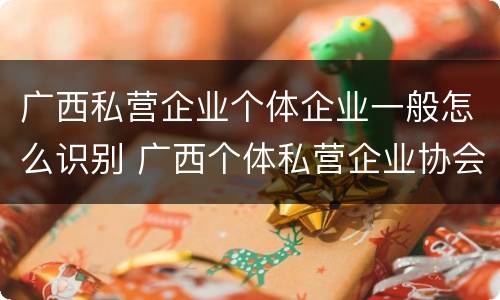 广西私营企业个体企业一般怎么识别 广西个体私营企业协会