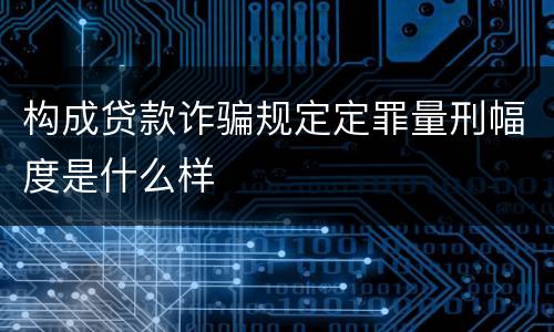 构成贷款诈骗规定定罪量刑幅度是什么样