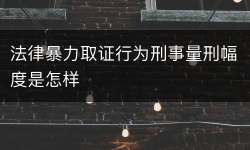 法律暴力取证行为刑事量刑幅度是怎样