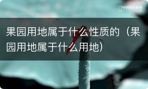 果园用地属于什么性质的（果园用地属于什么用地）