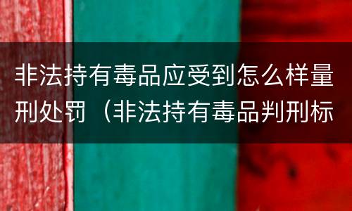 非法持有毒品应受到怎么样量刑处罚（非法持有毒品判刑标准）