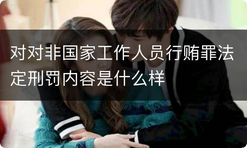 对对非国家工作人员行贿罪法定刑罚内容是什么样