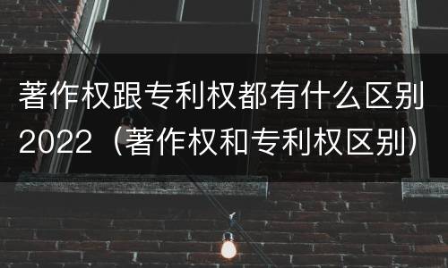 著作权跟专利权都有什么区别2022（著作权和专利权区别）