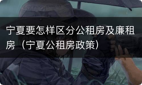宁夏要怎样区分公租房及廉租房（宁夏公租房政策）