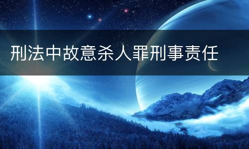 刑法中故意杀人罪刑事责任