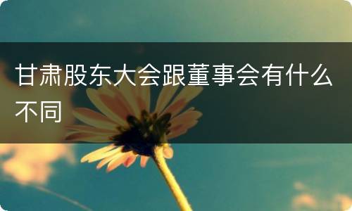 甘肃股东大会跟董事会有什么不同